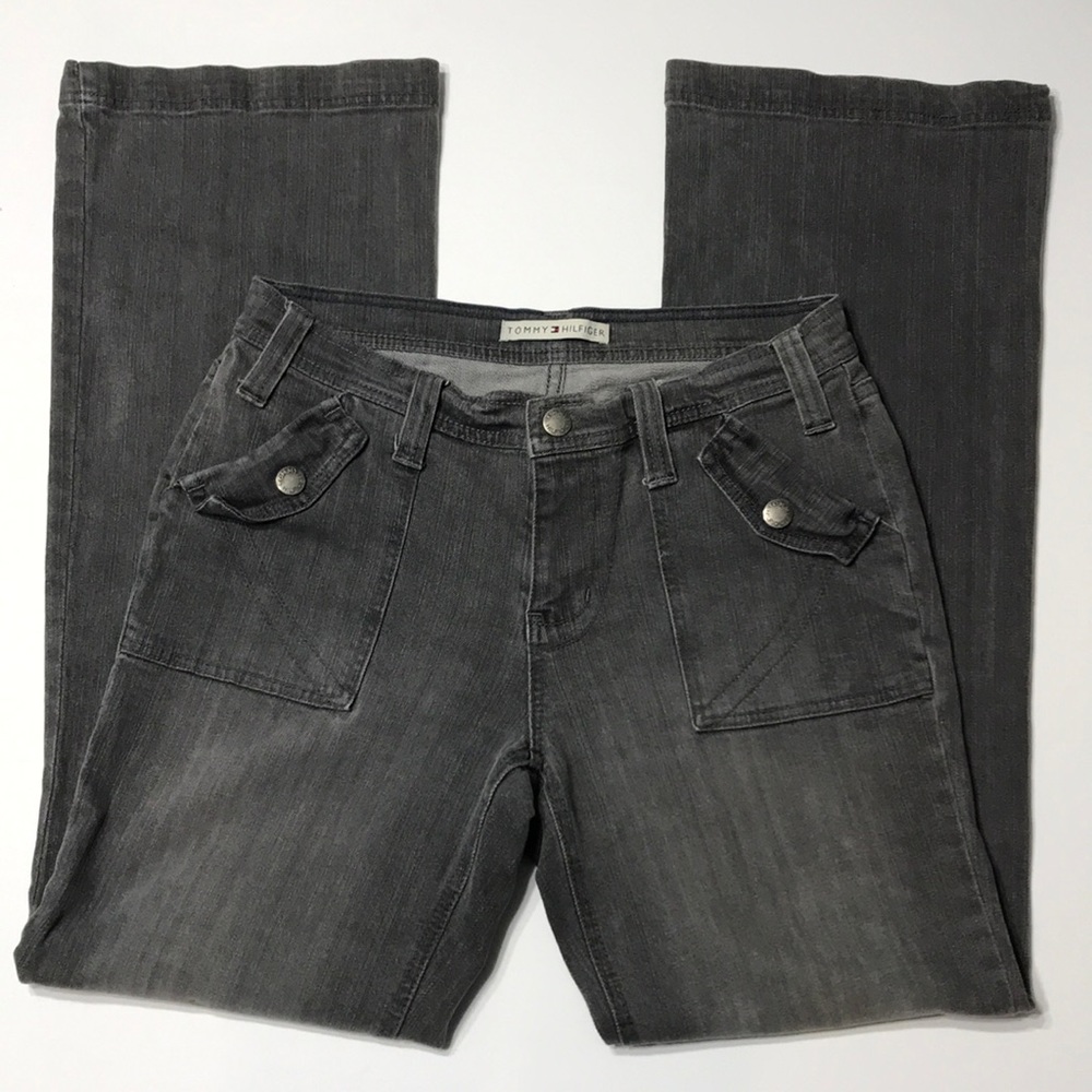 Tommy Hilfiger 2004 Gray Old School Jeans Sz 8